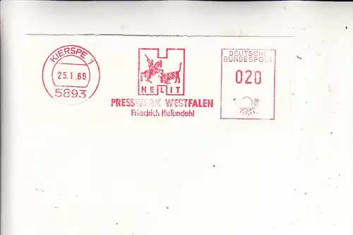 5893 KIERSPE, Maschinen-Werbe-Stempel, Helit Presswerk, 1965