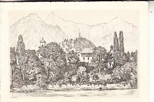 CH 7015 REICHENAU, Schloß, Künstler-Karte, Für die Taubstummen