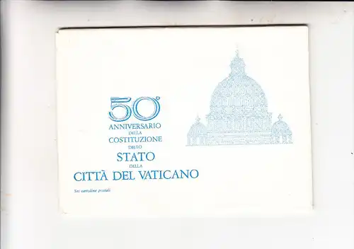 VATICAN - 1979, Ganzsachen 50 Jahre Vaticanstaat, 6 versch. GA in Mappe