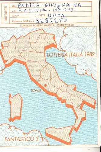 ITALIA - Lotteria 1982