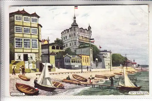 0-2355 SASSNITZ / Rügen, Am Strand, Phönix Künstlerkarte