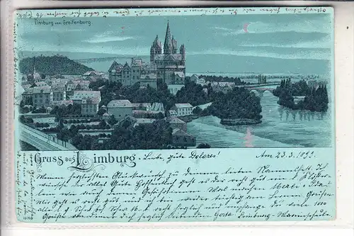 6250 LIMBURG, Mondscheinkarte, Lithographie, 1899