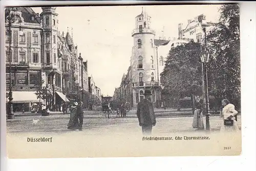 4000 DÜSSELDORF, Friedrichstrasse Ecke Thurmstrasse, ca. 1905, ungeteilte Rückseite