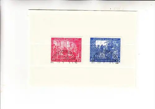 ALLIIERTE BESETZUNG - 1947, Michel 965 - 966, Leipziger Herbstmesse, mit Sonderstemepl entwertet