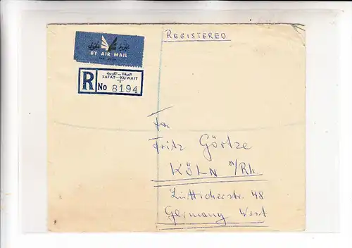 KUWAIT - R-Letter  Safat - Köln/Cologne, 1962, kl. Einriss