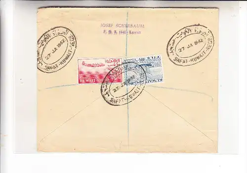 KUWAIT - R-Letter  Safat - Köln/Cologne, 1962, kl. Einriss