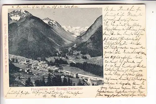 CH 7504 PONTRESINA, Panorama mit Rosegg-Gletscher, 1900
