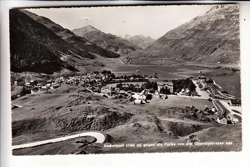 CH 6490 ANDERMATT UR, von der Oberalpstrasse aus, 195...