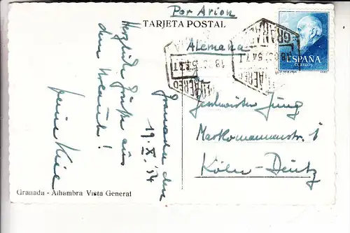 E 18000 GRANADA, Alhambra, 1954