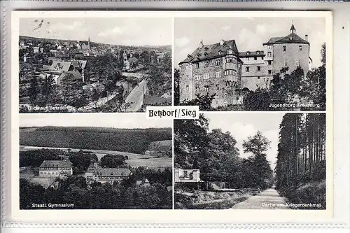 5240 BETZDORF, Panorama, Gymansium, Kriegerdenkmal, Freusburg, 195...