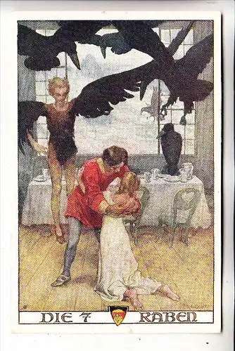 MÄRCHEN - Die 7 Raben, Künstler-Karte Deutscher Schulverein