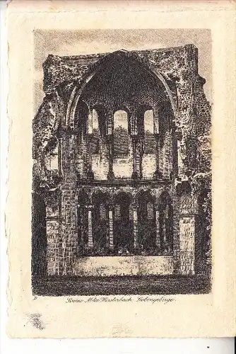 5330 KÖNIGSWINTER - HEISTERBACH, Abtei Ruine, Kupferstich, 1913, Druckstelle