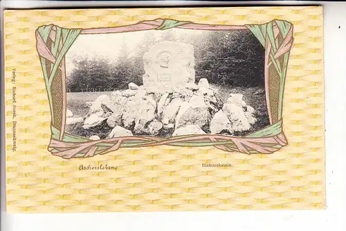 0-4320 ASCHERSLEBEN, Bismarckstein, 1911, Jugendstilornamente, Soldatenbrief nach Köln-Deutz