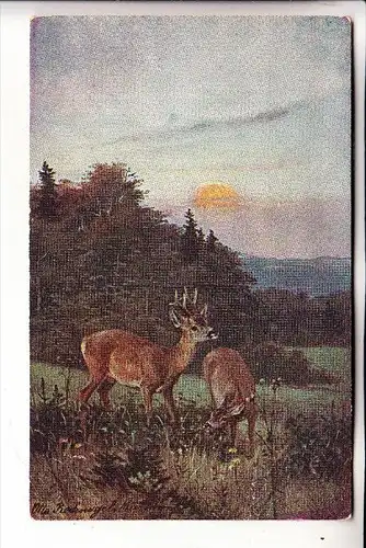 JAGD - HUNTING - JACHT - CHASSE - CACCIA - CAZA - LOWIECTWO - Künstler-Karte Otto Recknagel - Rehe, ca.1905
