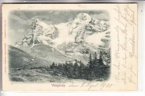 CH 3823 WENGEN, Wengeralp, 1900, Relief-Karte, geprägt