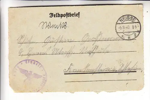OBER-SCHLESIEN, NEISSE / NYSA, Postgeschichte, Militärpost 2.Weltkrieg 1940
