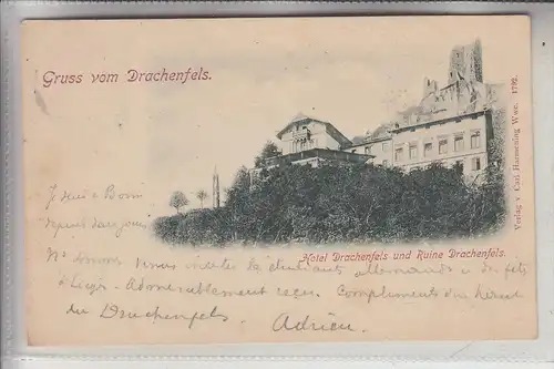 5330 KÖNIGSWINTER, Hotel Drachenfels und Ruine Drachenfels, 1898