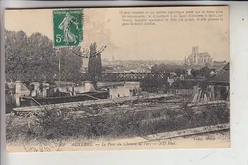 SCHIFFE - BINNENSCHIFFE - Yonne, 1912 Auxerre