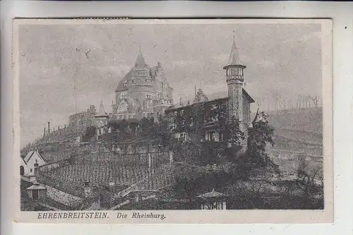 5400 KOBLENZ - EHRENBREISTEIN, Rheinburg, 1922