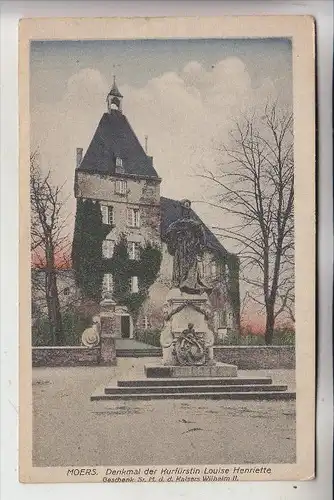 4130 MOERS, Schloß & Denkmal Kurfürstin Luise Henriette, 1919