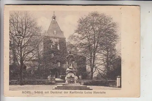 4130 MOERS, Schloß & Denkmal Kurfürstin Luise Henriette, 1919