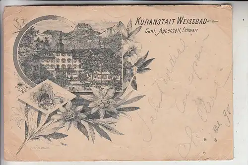 CH 9057 WEISSBAD, Kuranstalt Weissbad, frühe Karte