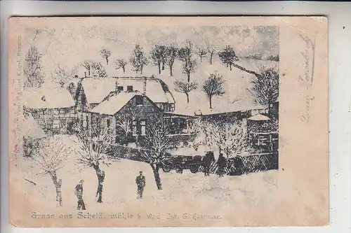 5650 SOLINGEN,- WALD, Restaurant Scheider Mühle, 1902, etwas blass