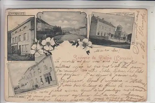 F 57590 DELME, Cafe Nilles, Synagogue, Pharmacie Hahn, 1900