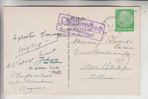 8201 FLINTSBACH, Mehrbildkarte, NS-Beflaggung, Landpoststempel ""Oberflintsbach über Rosenheim", 1938