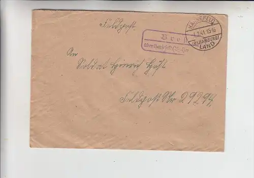 2165 HARSEFELD - BREST, Landpoststempel "Brest über Harsefeld (Bz.Hamburg)", 1941, Feldpost-Brief