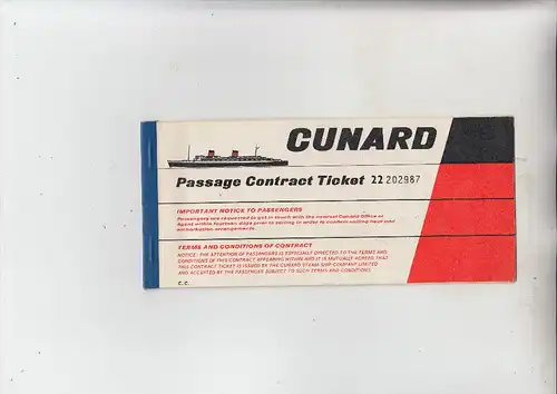 SCHIFFE - OZEANSCHIFF - "FRANCONIA" Cunard-Ticket August 1965 Montreal - Rotterdam