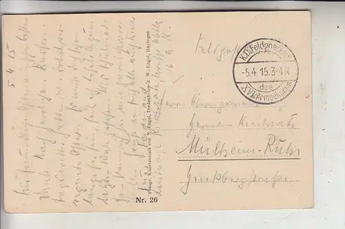F 54560 AUDUN-le-Roman, Zerstörungen 1.Weltkrieg, deutsche Feldpost, 1915