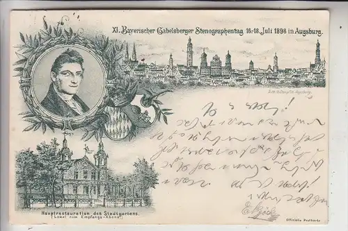 STENOGRAPHIE - XI. Bayerischer Gabelsberger Stenographentag 15.-18. Juli 1898 Augsburg
