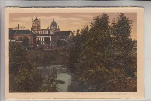 4040 NEUSS, Erft & St. Quirinus - Kirche, 192..