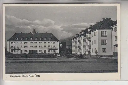 3180 WOLFSBURG, Robert-Koch-Platz, Volkswagenwerk im Hintergrund