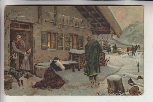 KÜNSTLER - ARTIST - AUGUST DIEFENBACHER, "Ein schwerer Schicksalsschlag", Stengel, 1919