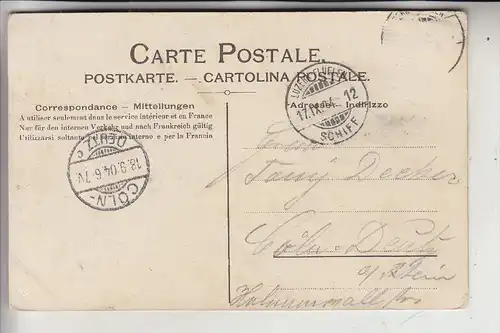 CH 6353 WEGGIS, Ortsansicht 1904, kl. Oberflächenmängel, Schiffspost "LUZERN-FLÜELEN SCHIFF"