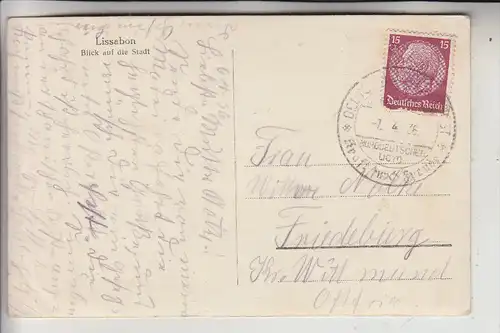 DEUTSCHES REICH, Schiffspost KdF, Norddeutscher Lloyd, 7.4.36, Lisabon-AK