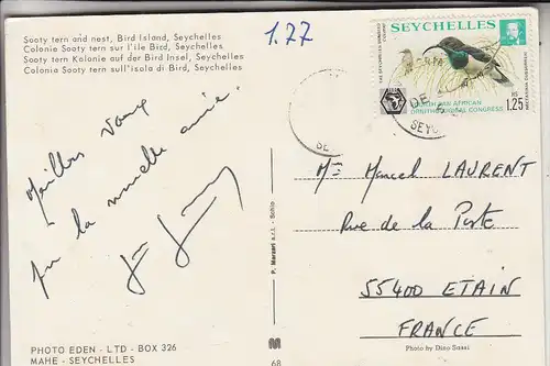 SEYCHELLEN - 1976, Michel 363, Einzelfrankatur nach Etain / F