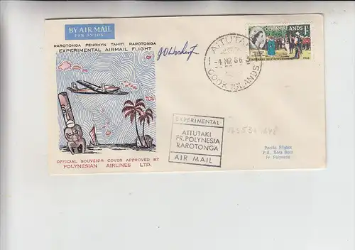 COOK ISLAND, 1966, AITUTAKI, Experimental Airmail
