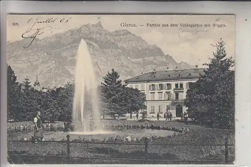CH 8750 GLARUS, Volksgarten mit Wiggis, 1906