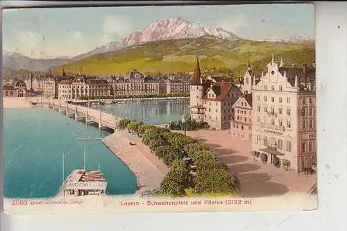 CH 6000 LUZERN LU, Schwanenplatz und Pilatus, 1908