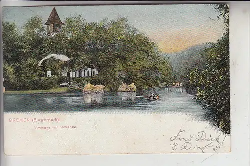 2800 BREMEN, Bürgerpark, Emmasee & Kaffeehaus, 1902
