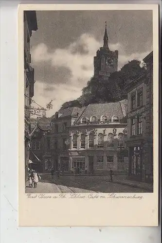 4190 KLEVE, Schloss-Cafe mit Schwanenburg, 1931