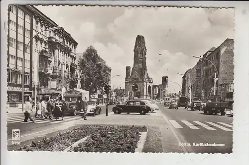 1000 BERLIN - CHARLOTTENBURG, Kurfürstendamm, 1957, Automobile, VW-Cabrio