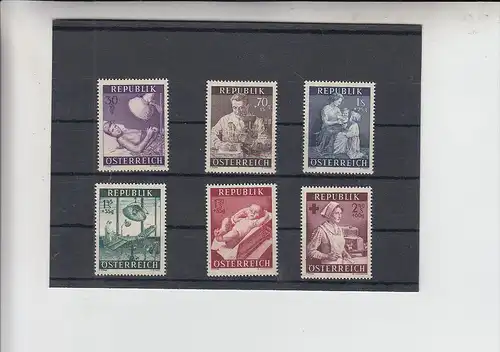 ÖSTERREICH, 1954, Gesundheitsfürsorge, Michel 999 - 1004 postfrisch