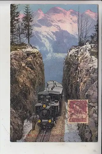 CH 3860 MEIRINGEN BE, Brüningbahn, Passhöhe, 1924, Zahnradbahn