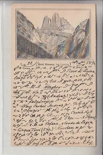 I 39034 TOBLACH - LANDRO / HÖHLENSTEIN, Blick zu den 3 Zinnen, 1894