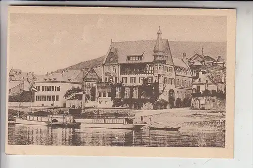 5580 TRABEN - TRARBACH, Hotel Clauss-Feist, Blick v. d. Mosel, Moseldampfer "Ewald Berninghaus",Binnenschiff