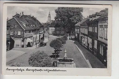 0-5820 BAD LANGENSALZA, Langestrasse mit Jacobibrunnen, Eckknick